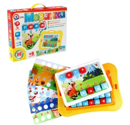 гр Іграшка "Мозаїка" 8218 (9) "Technok Toys", 5 шаблонів, валіза, рос. алфавіт, в коробці