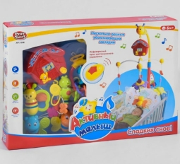 Карусель музична 7308 (12/2) "Play Smart" р/в, на ліжечко, світло, звук, на батарейках, в коробці