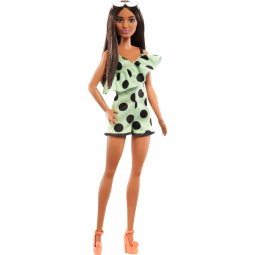 Лялька Barbie "Модниця" в комбінезоні кольору лайм в горошок