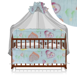 Постільний комплект "Малютка" "6 предметів тканина поллікотон" "Сердечки"