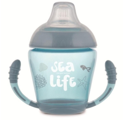 Canpol babies Кружка непроливайка з м'яким силіконовим носиком 230мл Sea Life